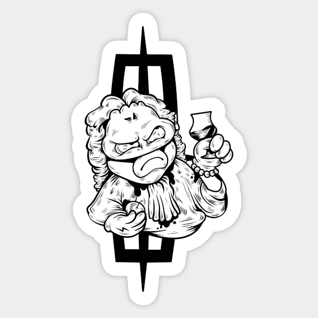 Dope masked character cheers to the lord line drawing Sticker by slluks_shop